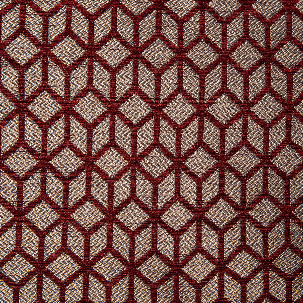 Upholstery fabric with geometric shapes and a woven texture. Andriali Contract